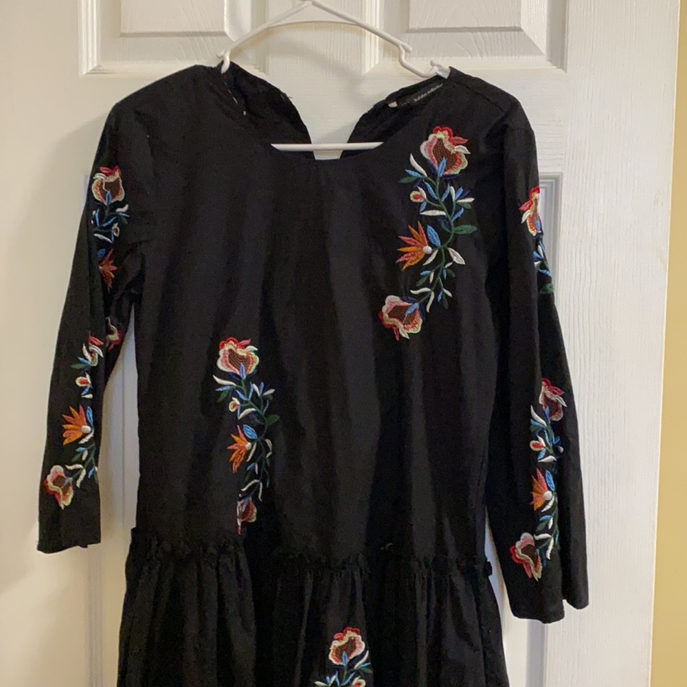 Black embroidered zara dress